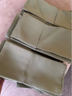 Beautiful sage green napkins & runners