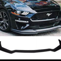 Fits 18-22 Ford Mustang GT Style Front Bumper Lip Spoiler Kit Unpainted Black PP