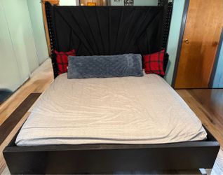 LIKE NEW King Bed Frame & Ashley Hybrid Mattress Set - Used 2 Days