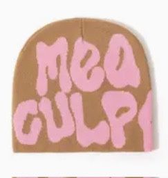 Brown And Pink Mea Culpa Beanie
