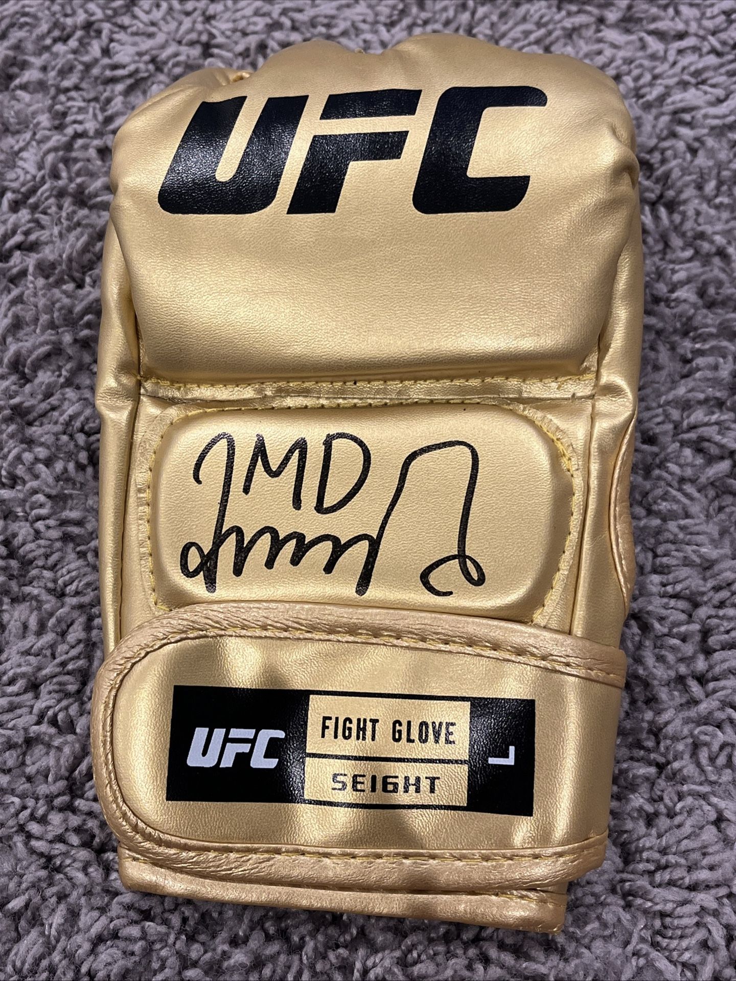 Merab Dvalishvili Autographed Gold UFC Glove