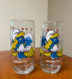 1 or 2 1982 Smurfette glasses