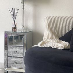 Mirrored Nightstand with 3-Drawers Table Mirrored Furniture 