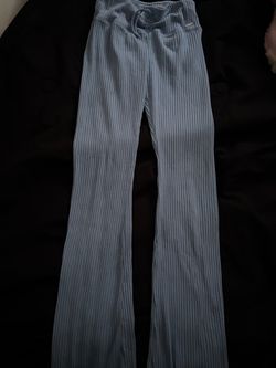 Justice Light Blue Ribbed Flare Pants