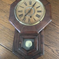 Old Wood Clock With Key
