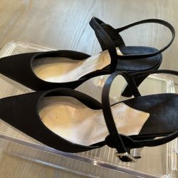 Satin Dressy Low Heels  - Size 6.5
