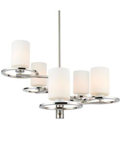 Modern 5-Light Polished Nickel Chandelier