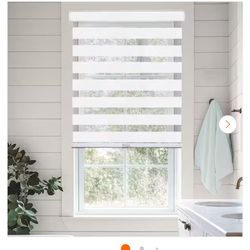 Chicology Basic Arctic Cordless Cut-to-Width Light Filtering Dual Layer Zebra Roller Shade 59 in. W x 72 in. L