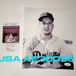 TOMMY LASORDA Signed 8x10 Photo Brooklyn Dodgers Autograph Photo JSA Authenticated