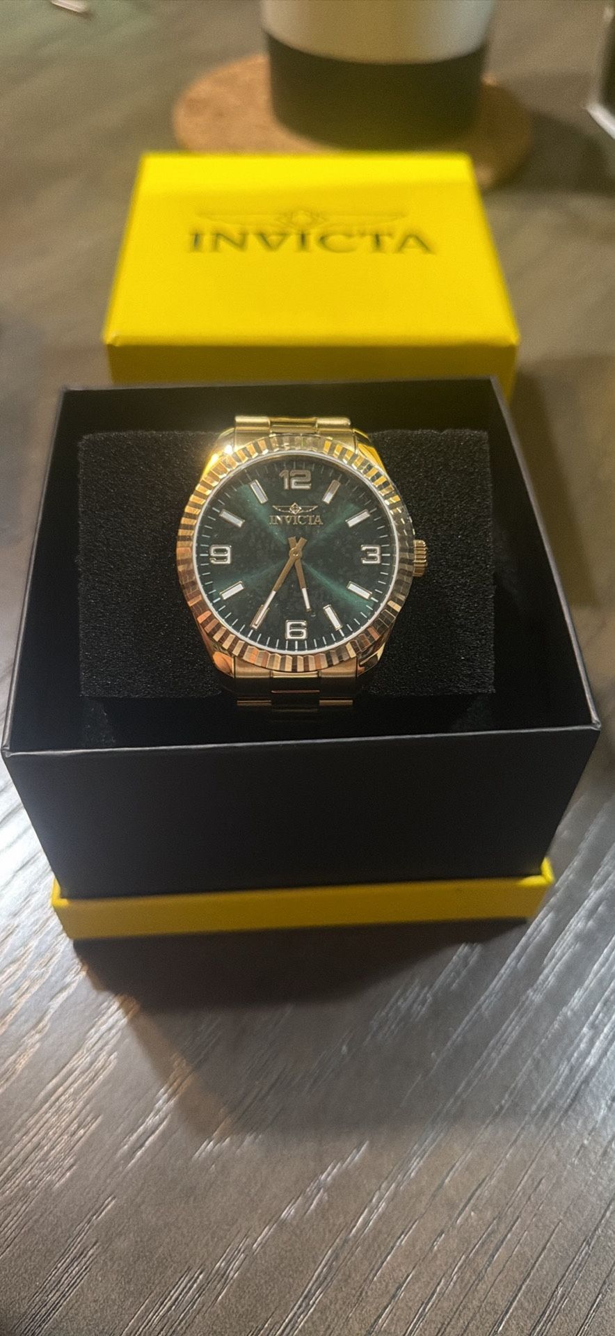 Invicta Gold With Green Dial