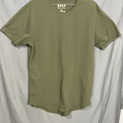 BYLT Drop Cut Lux T-Shirt Mens Large Forest Green Stretch Fitted Casual Tee
