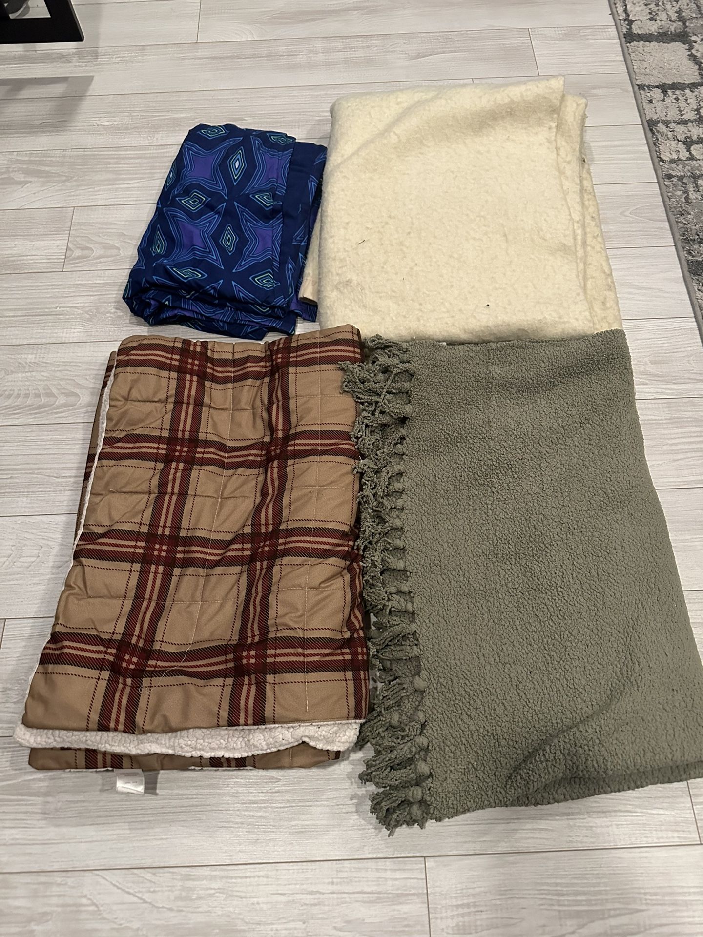 4 Miscellaneous Blankets - $10