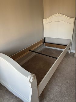 Twin bed frame and mattress