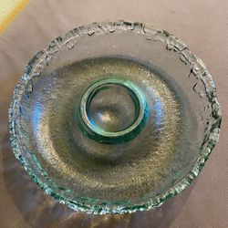 Antique Chip And dip Large Heavy Bowl