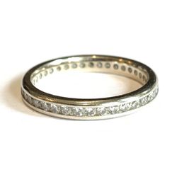 14K White Gold Diamond Band 