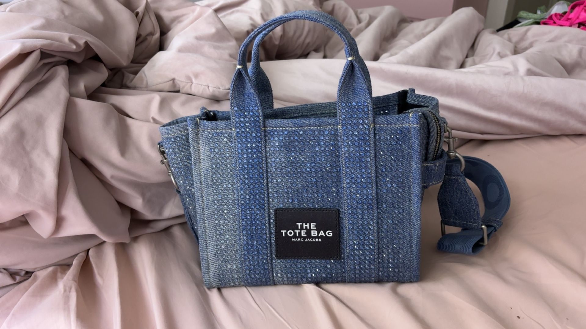 Authentic Marc Jacobs Crystal Denim Small Tote Bag