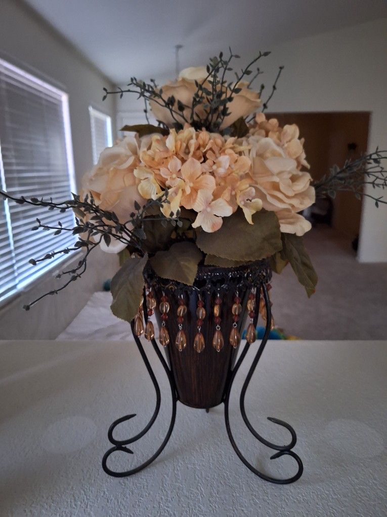 Artificial Floral Arrangement W/Stand