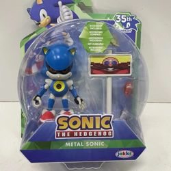 Sonic the Hedgehog 35th Anniversary METAL SONIC w/Goal Post 4” figure new