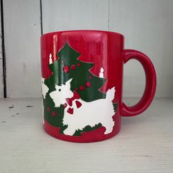 Vintage Waechtersbach Christmas Scottie dog  12 oz mug.   Beautiful condition no chips, scratches scuffs, or issues