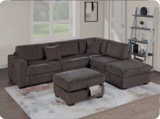 Sectional Sofa With Ottoman. Reversible Chaise R/L NEW! Available In Other Colors. 