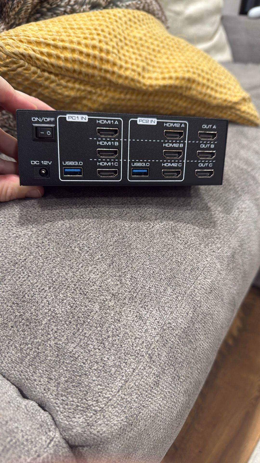 HDMI KVM Switch 3 Monitors 2 Computers 4K@60Hz KVM Switches with 4 USB 3.0 Ports for 2 Computers Sharing Triple Monitor and 4 USB Devices Support Exte