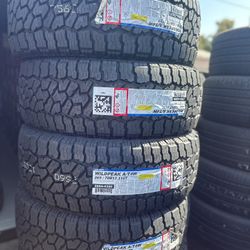 265/70/17 Falken Wildpeak AT4W ALL TERRAIN Tires EACH TIRE $210/ CADA LLANTA- INSTALLED AND BALANCED