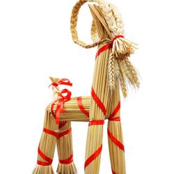Brand New Traditional Swedish Straw Goat Decoration For Holiday Or Birthday Party 