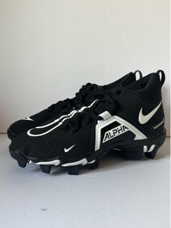 Nike Alpha Menace Shark 3 Kids Football Cleats Black White CV0581-001 Size 2.5Y