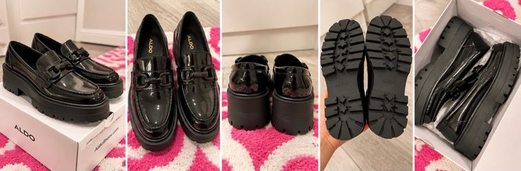 ALDO Black Patent Platform Loafers