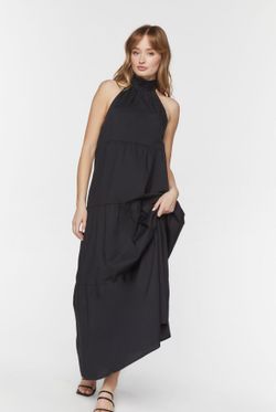 New Without Tags Forever 21 Poplin Halter Tiered Maxi Dress Size S