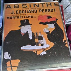 Absinthe Pernot Poster — 16x20", Vintage Style, Glass & Metal Frame