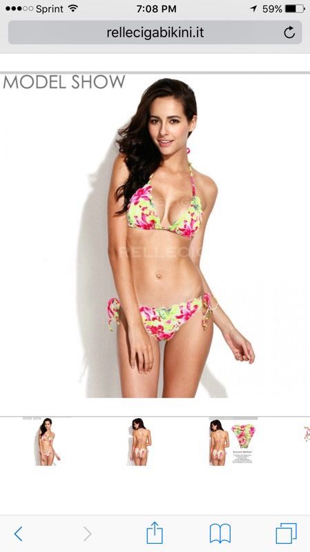 New floral scrunch bottom triangle top (padding can be removed) bikini SMALL