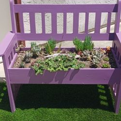 SUCCULENT GARDEN BENCH