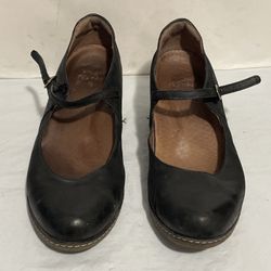 Dansko Black Loralie leather Mary Janes Wedges size US 7.5