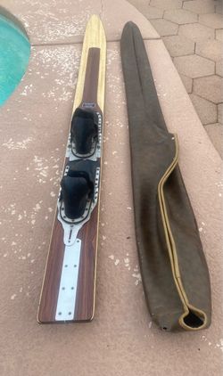 Rare Vintage Andy Clark Custom 80” Slalom Water Ski & Bag - Phoenix History