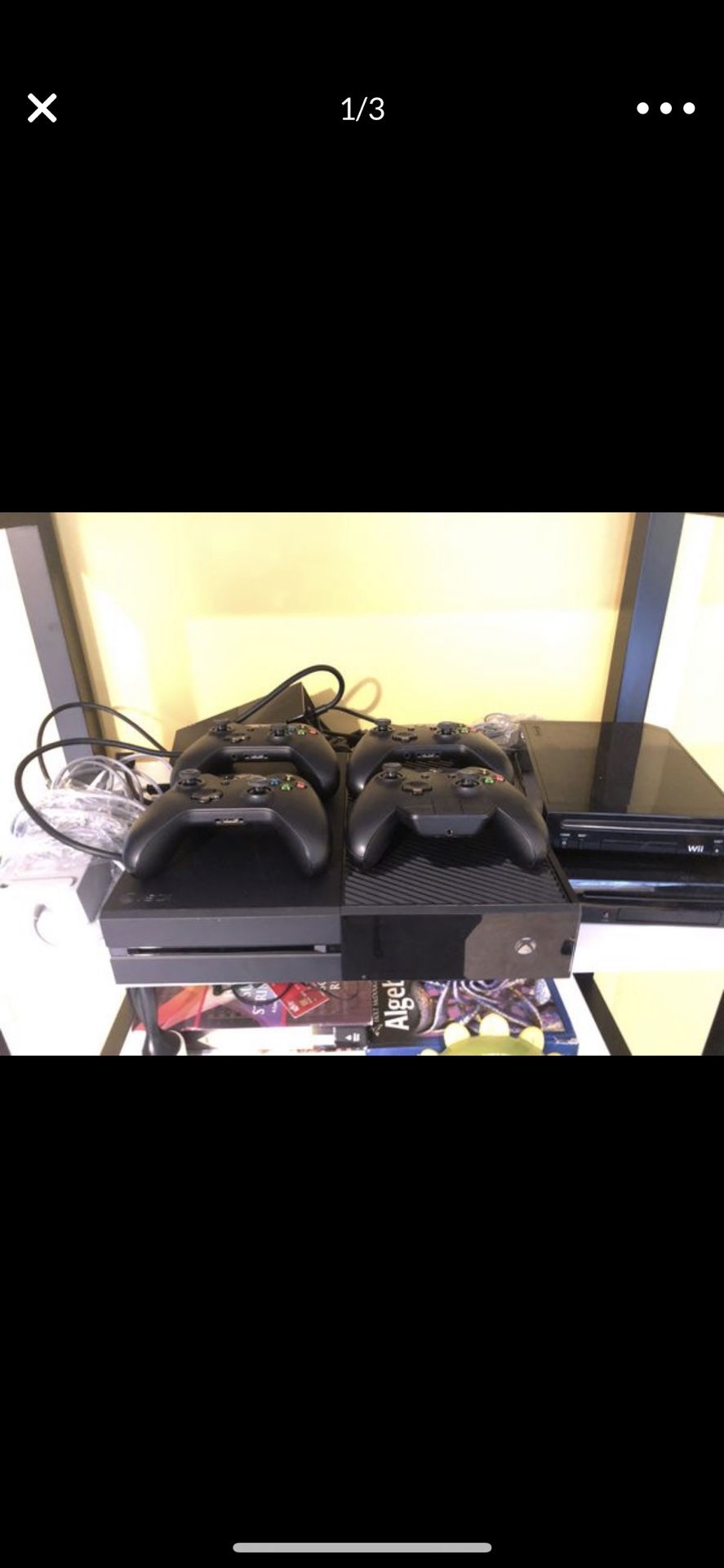 Xbox 1 with 4 controllers