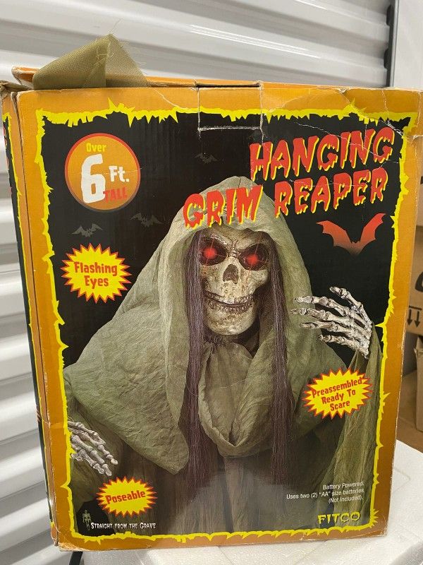 6'Feet Life Size - Hanging Grim Reaper - Flashing Eyes 