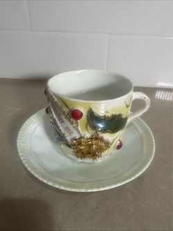 Antique Porcelain Teacup and Saucer Set