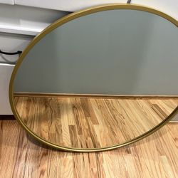 Large Round Gold Framed Mirror 