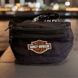 Harley-Davidson Waist Pack Black Polyester 2-Pocket Adjustable Strap