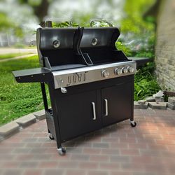 Brand new Propane Gas and Charcoal Grill Combo with Side Burner