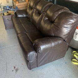 Leather Sleeper Sofa 