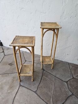 2 Banboo / Wicker Stands