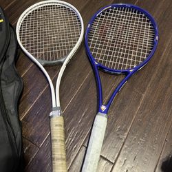 Two tennis rackets with bag