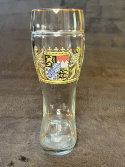 Bayern Gold Rimmed Boot Stein Vintage 
