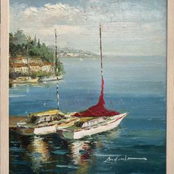 Sailboats On The Ocean Oil Painting 