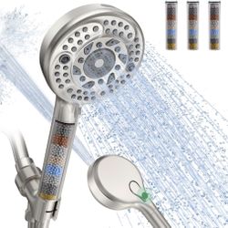 SunCleanse Filtered Shower Head With Handheld,9-Spray Setting Detachable Shower Head With 4 Filters For Hard Water - Filter Chlorine, Improve Skin And