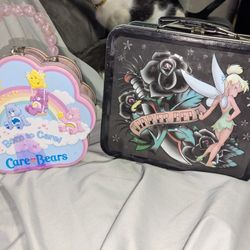 Tinker Bell Lunch Box And Care Bears Carrying Case