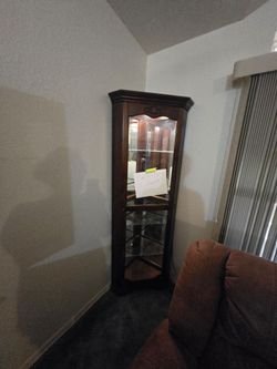 Lighted Corner Curio Cabinet