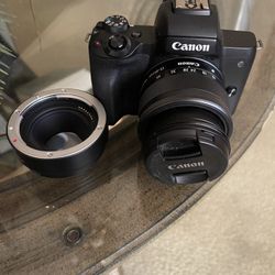 Canon M50 With Kit Lens And Viltrox Adapter For Sale 